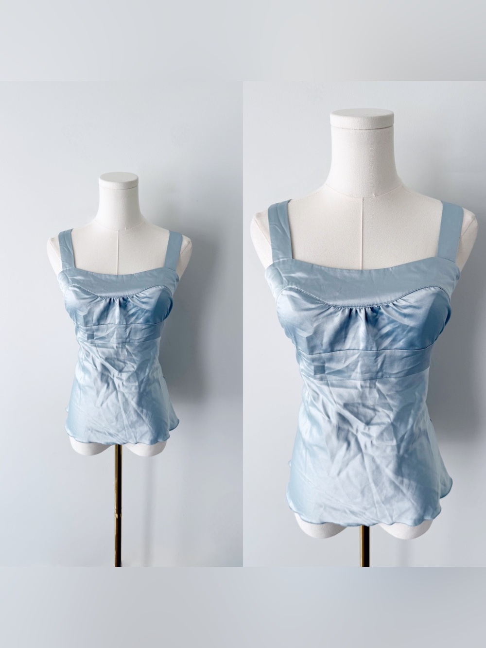United colours light blue satin blouse